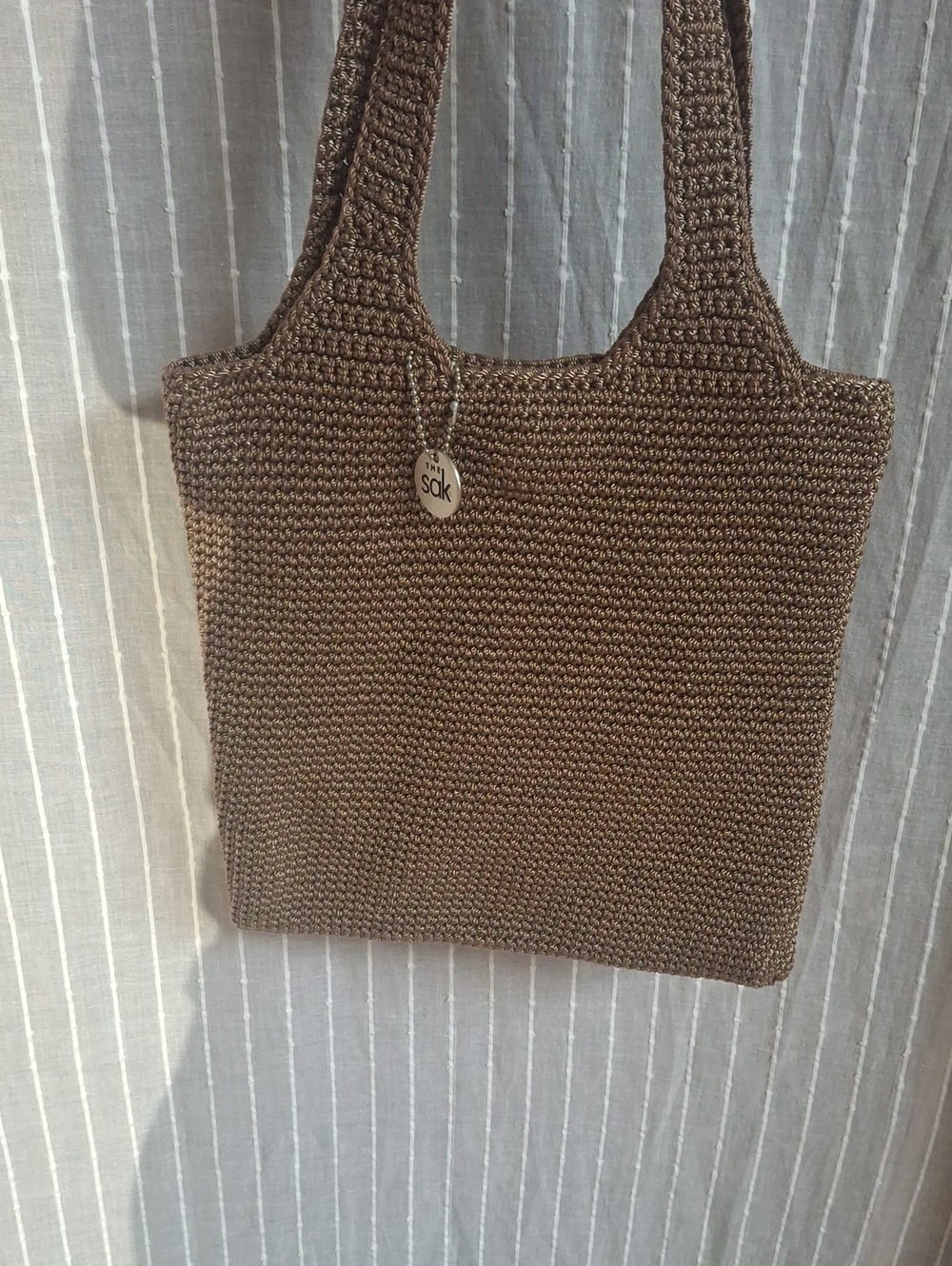 The Sak Vintage Y2K Brown Crochet Shoulder Bag Tote